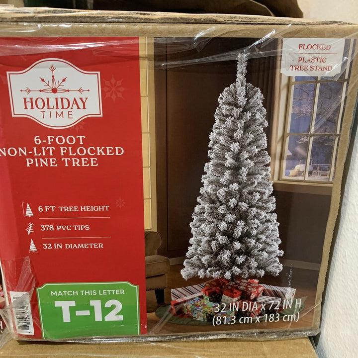 Holiday Time 6Ã¢â‚¬â„¢ Non-Lit Flocked Pine Tree Classic Style Christmas Tree