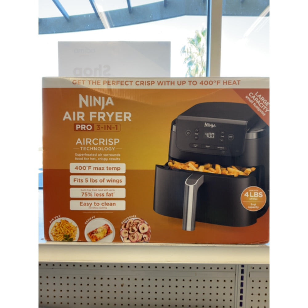 XL 5.5 Qt. Black Air Fryer Ceramic Coated Nonstick Family Sized Crisper Plate