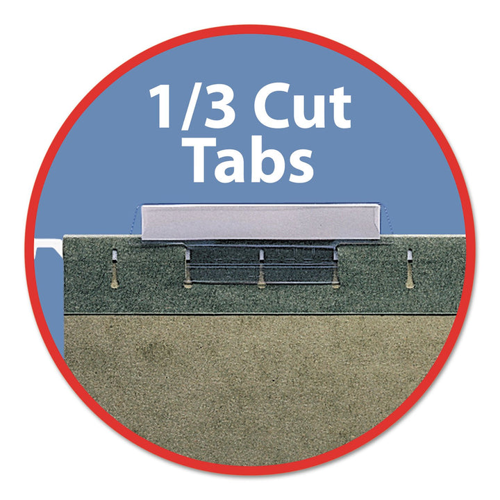 Smead Hanging File Folder with Tab, 1/3-Cut Adjustable Tab, Letter Size, Standard Green, 25 per Box (64035)