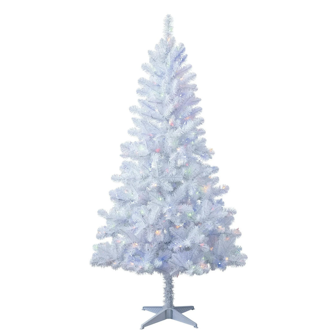 6.5ft Prelit White Madison Pine Artificial Christmas Tree Color-Changing LEDs Retail $99.00
