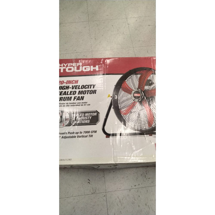 Hyper Tough New 20 Inch High Velocity Sealed Motor Drum Fan with Wall Mount