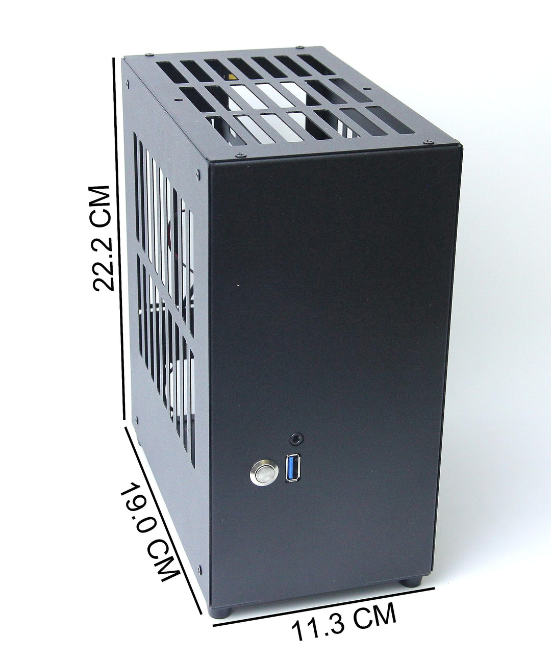 SharGwa PC K39 V3 Mini ITX PC Case Mini Tower HTPC Small Chassis Gaming Computer Case Support Graphics Card 1U Power Supply PCIE Riser Not Included (Black)