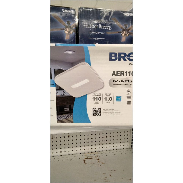 Broan-NuTone CleanCover, 110 CFM AER110CCTK Bathroom Exhaust, 1.0 Sone, with Selectable CCT LED Light, Energy Star Bath Fan, White