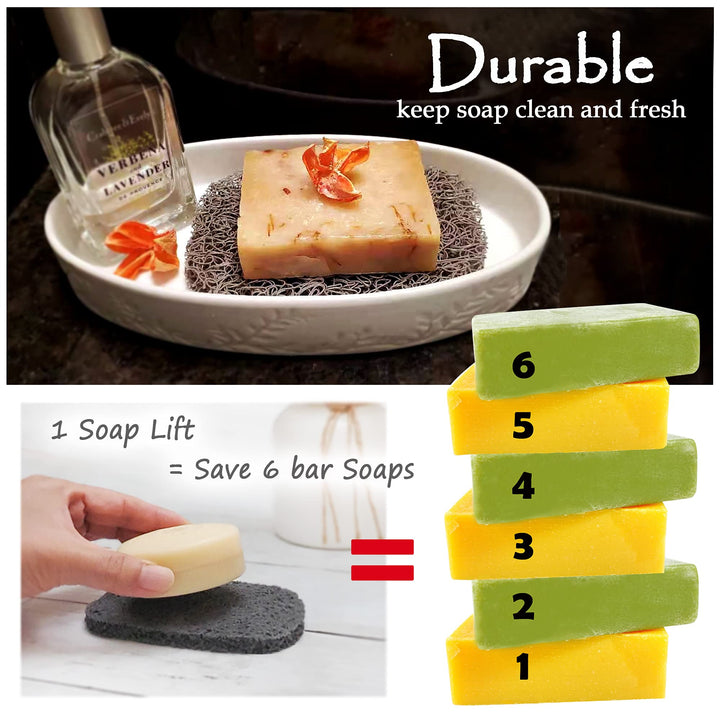 It's Senah [8Pack??] Keep Soap Clean & Fresh Bathroom Soap Dishes, Soap Saver Set | Eco-Friendly, Recyclable | Flexible & Durable Soap Lift | BPA-Free, Non-Slip Bath Soap Holders