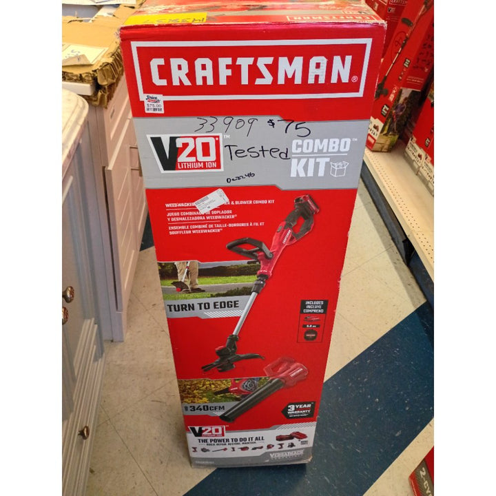 CRAFTSMAN V20 WEEDWACKER String Trimmer & Blower Combo Kit (2.0Ah) (CMCK197D1)