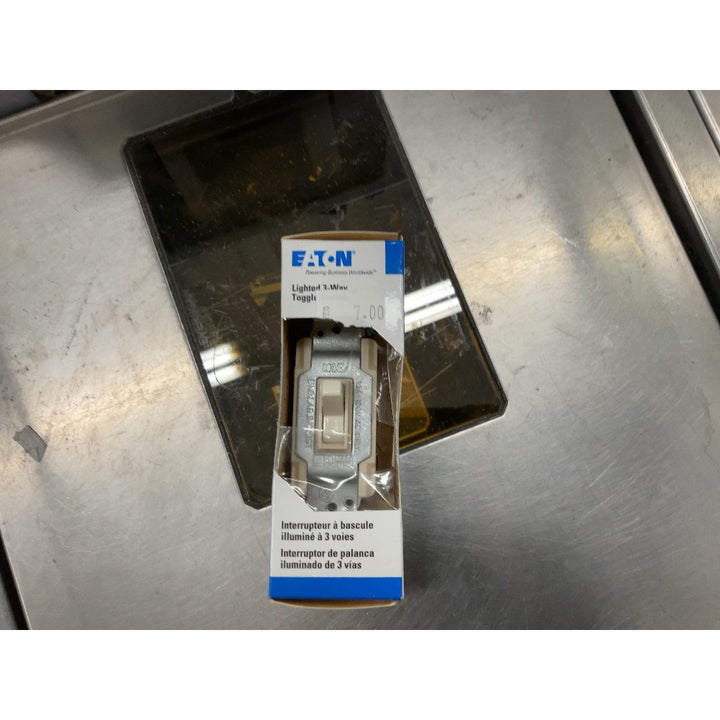 Eaton Lighted 3-Way Toggle Switch - Almond