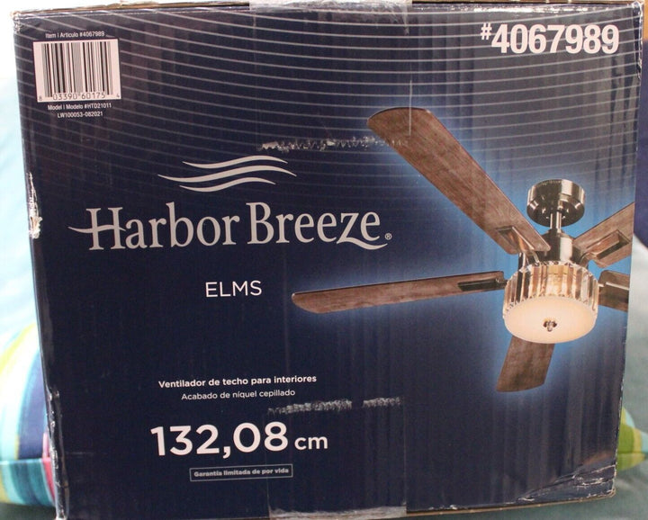 Harbor Breeze - 52 in ELMS Brushed Nickel Finish W Reversible Blades #4067989