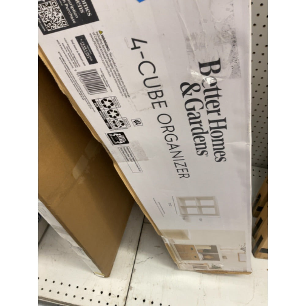 Better Homes & Gardens 4-Cube Storage Organizer  Textured White