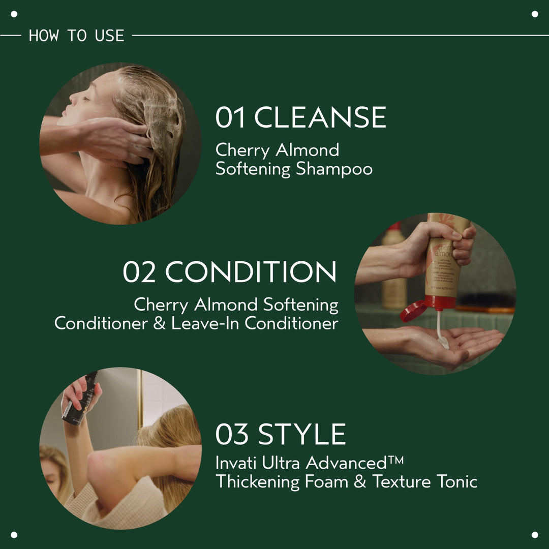 Aveda Cherry Almond Softening Conditioner | for Normal to Dry Hair | 98% Naturally Derived* | with Coconut Oil & Shea Butter | Silicone Free | Iconic Aroma of Tonka, Orange, Ylang Ylang, 6.7 Fl Oz