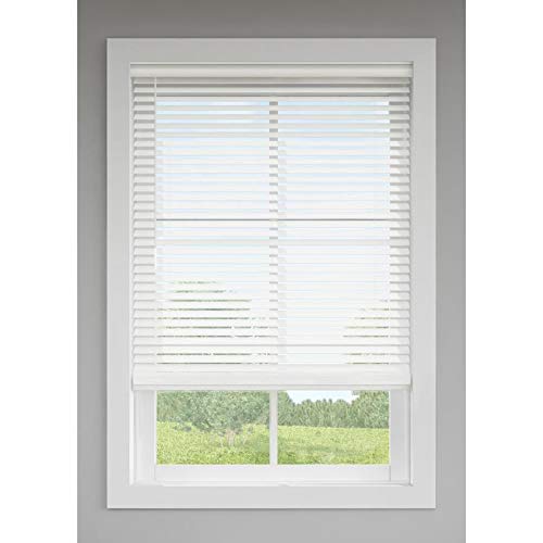 Levolor Trim+Go 2-in Cordless White Faux Wood Room Darkening Blinds (Common: 23-in; Actual: 22.5-in x 72-in)