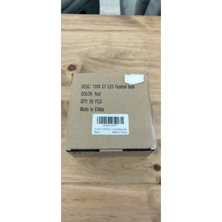 25 Pack C7 Led Replacement Christmas Light Bulb, Shatterproof C7 Led Bulbs for Christmas String Lights, E12 Candelabra Base, Commercial Grade Dimmable Holiday Bulbs, Red