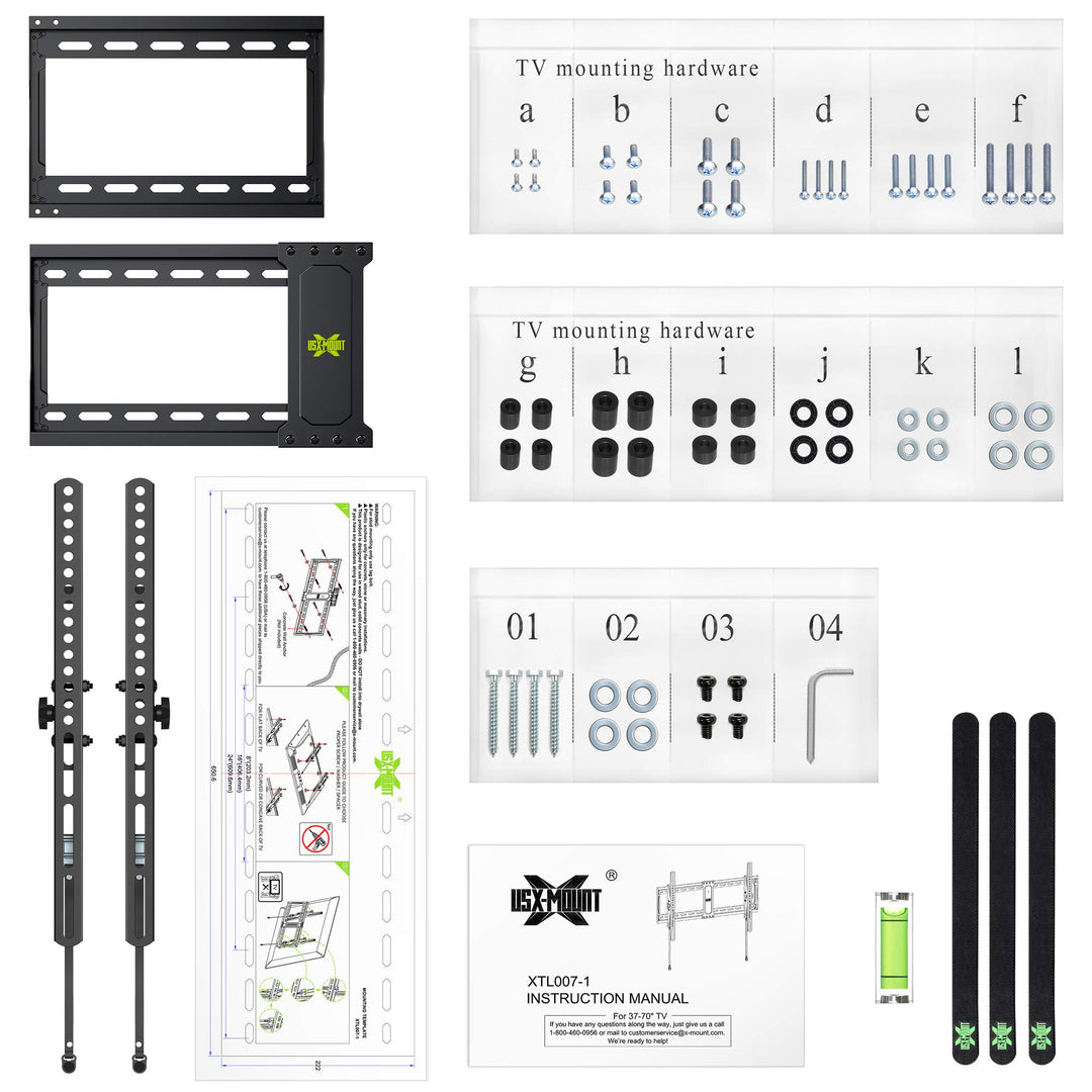 USX MOUNT Full Motion TV Wall Mount for Most 32-70 inch TVs up to 99 lbs, Wall Mount TV Bracket with Dual Articulating Arms, Swivel, Tilt, Max VESA 400x400mm, TV Mount Fits 12â€/16â€ Wood Studs
