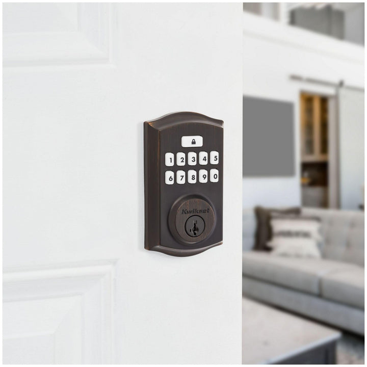 Kwikset 9260TRL-15S Traditional SmartCode Keypad Electronic Deadbolt SmartKey Satin Nickel Finish