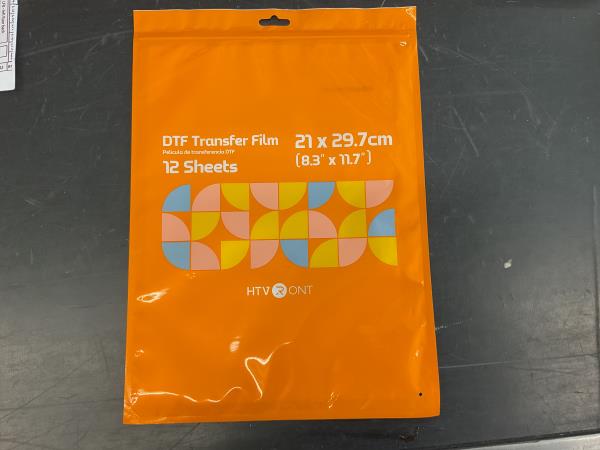 DTF Transfer film 12 sheets Retail $5.97