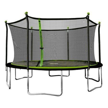 Sportspower Bounce Pro 14  Round Trampoline with Safety Enclosure in Green and Black
