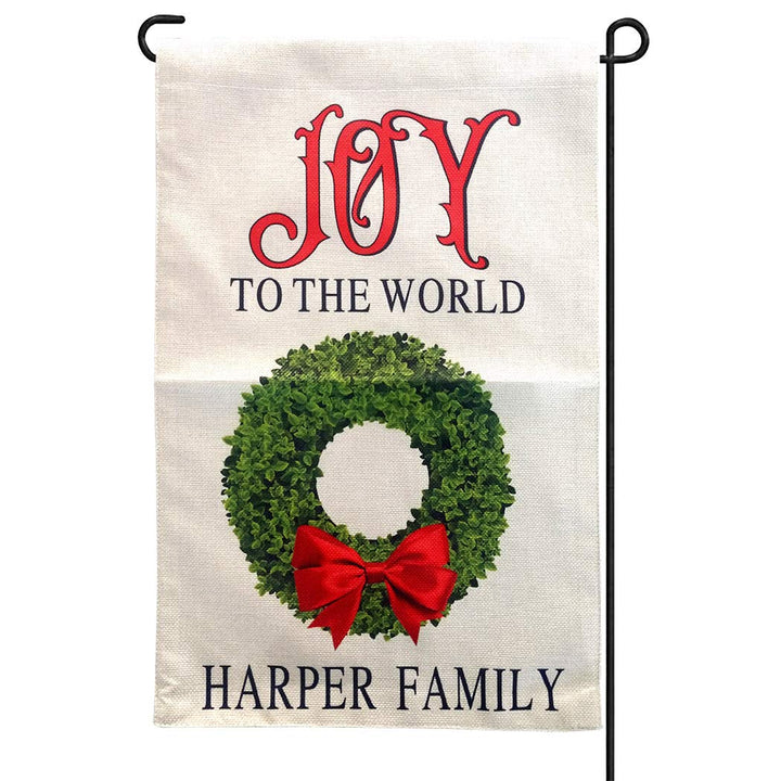 cxwind Christmas Garden Flag Outdoor-Joy to The World and Harper Family Decoration Yard Flag Double-Side Printing Sign for Yard Garden Farmhouse Lawn