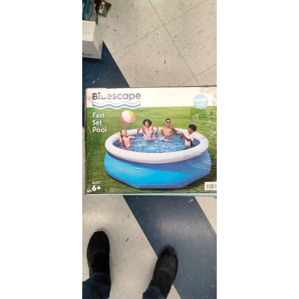Bluescape Fast Set 10â€™ X 30â€ Round Inflatable Soft Sided Above Ground Pool Set