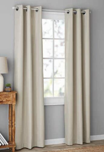 Mainstays Blackout Curtains  Set of 2  37  X 84   Beige