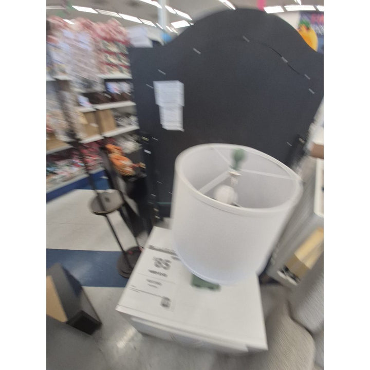 Unbranded Table Lamp - White Shade, Green Base