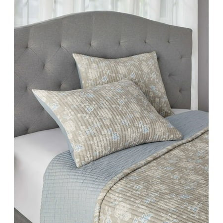 Mainstays Garment Wash Adult Matelasse 2 Piece Standard Queen Shams Set-Printed
