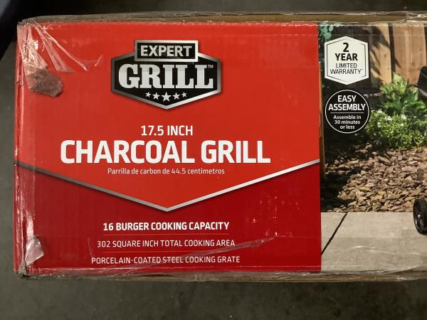 Expert Grill 17.5 Inch Charcoal Grill - 16 Burger Capacity, 302 Sq. Inch Cooking Area Retail $85.00