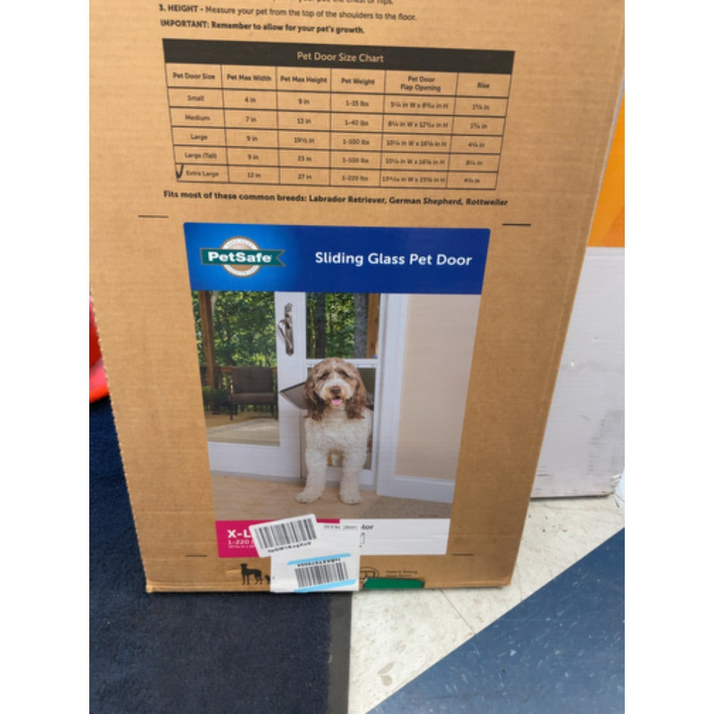 PetSafe Sliding Glass Pet Door - No-Cut DIY Install Doggy Door for Renters - Aluminum Frame - Adjustable Height 75 7/8" to 81" - Ideal for Extra Large Dogs Up to 220 lb - White