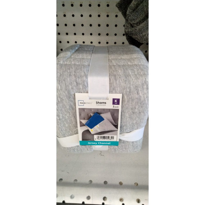 Mainstays Extra Soft Adult Jersey Shams  Grey  King  2 Piece