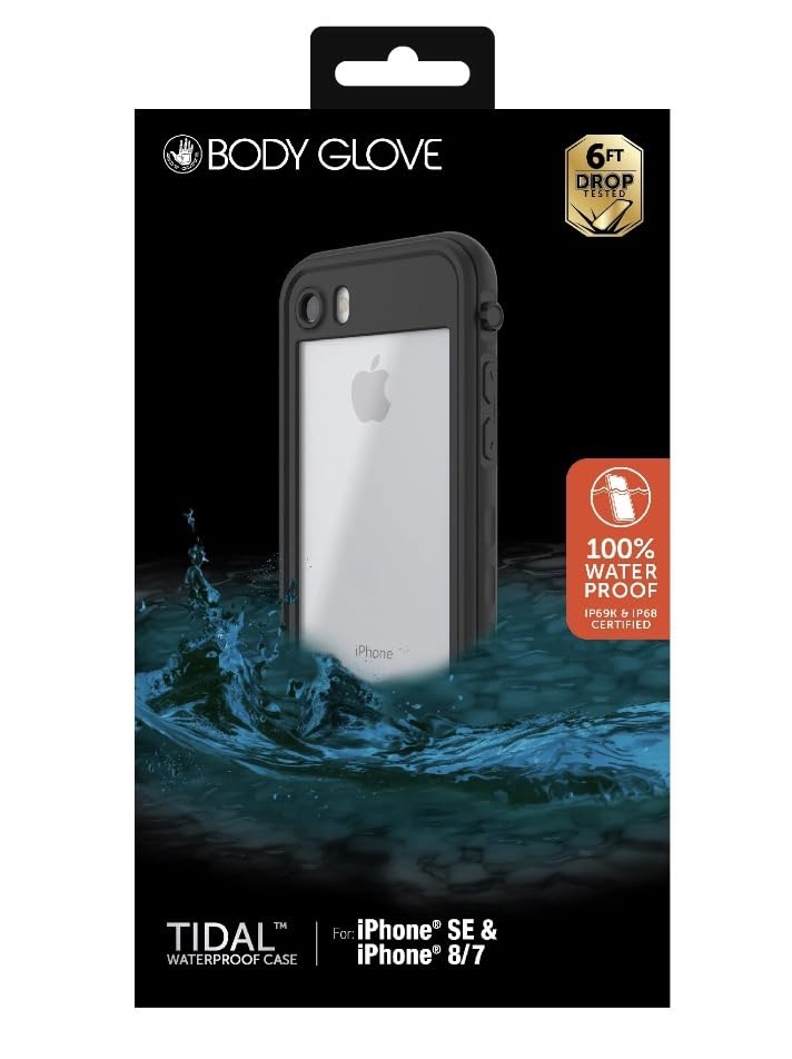 iPhone Waterproof Phone Case - Black/Clear Retail $19.88