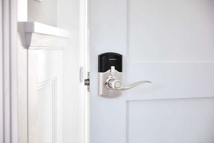 Kwikset SmartCode 917 Keypad Keyless Entry Traditional Residential Electronic Lever Deadbolt Alternative with Tustin Door Handle and SmartKey Security, Satin Nickel Retail $129.00