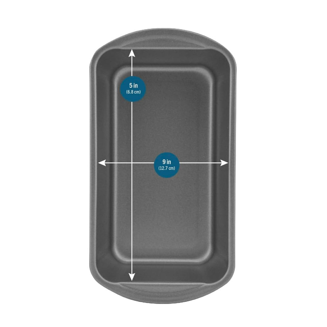 Vihira Premium NonStick Large Backing Bread Loaf Pan, 9 x 5 x 2.7 In, Set of 2, Meatloaf Pan and Bread Loaf Pan, Gray