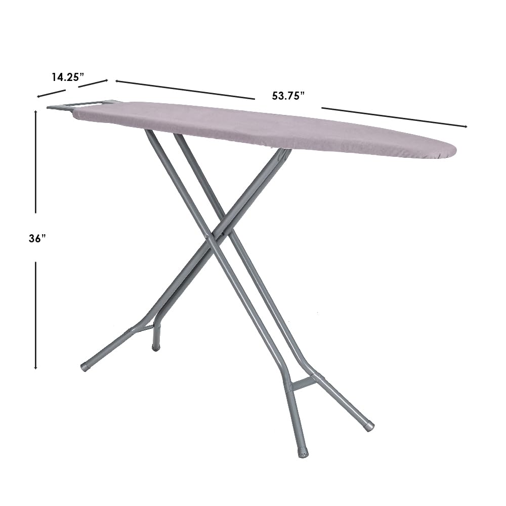 Ironing Board Full Size; Made in USA by Seymour Home Products (Light Grey). Includes Iron Rest, Cover & Pad | All-Steel Frame, 4 Heavy Duty Legs for Extra Support | Diamond Cut Mesh Top; Steam Flow Retail $39.99