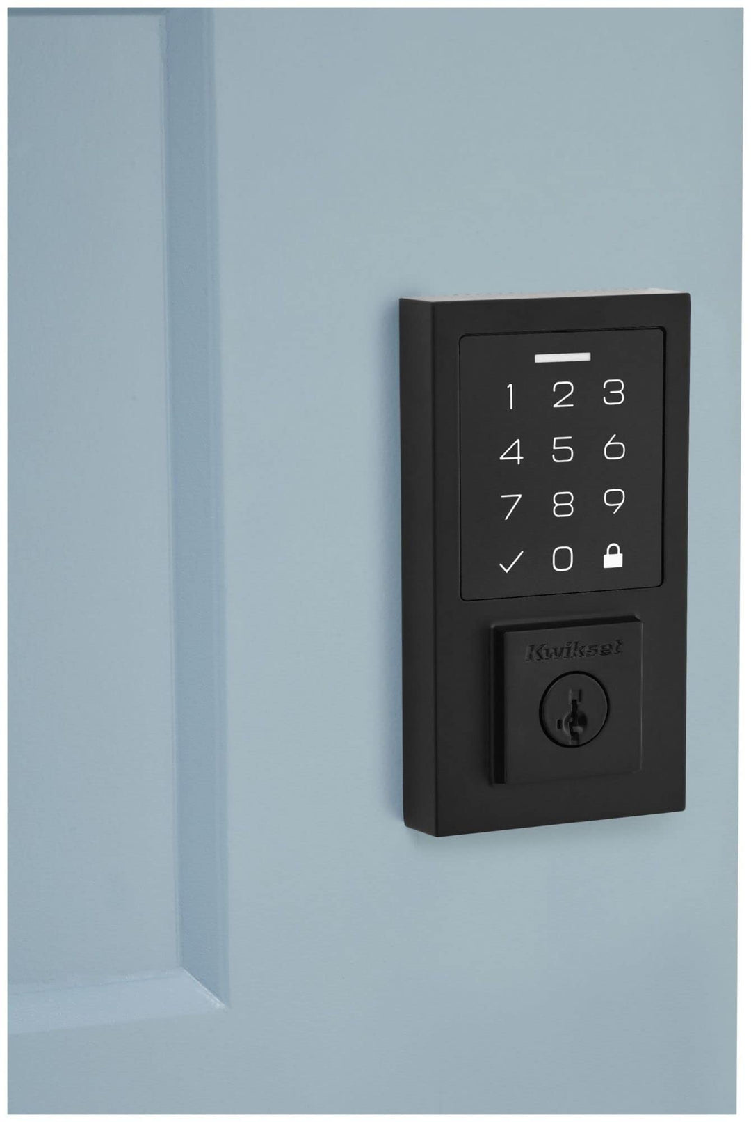 Kwikset 9270CNT-514S Contemporary SmartCode Touchpad Electronic Deadbolt SmartKey Matte Black Finish Retail $124.95