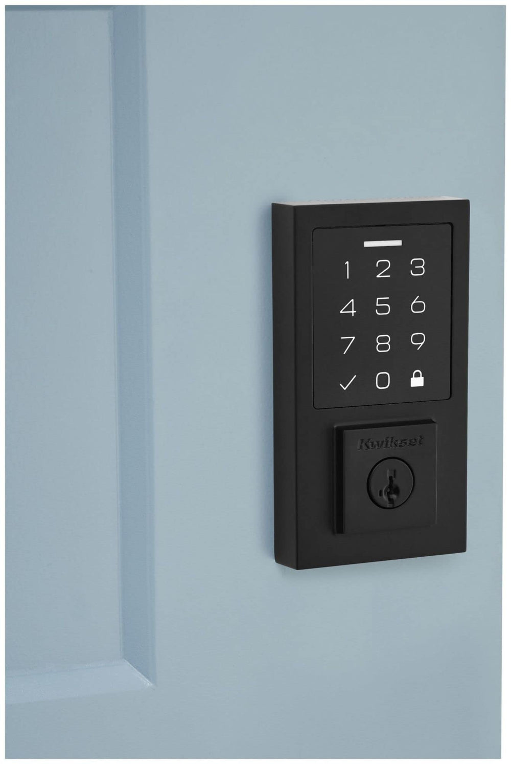Kwikset 9270CNT-514S Contemporary SmartCode Touchpad Electronic Deadbolt SmartKey Matte Black Finish Retail $124.95