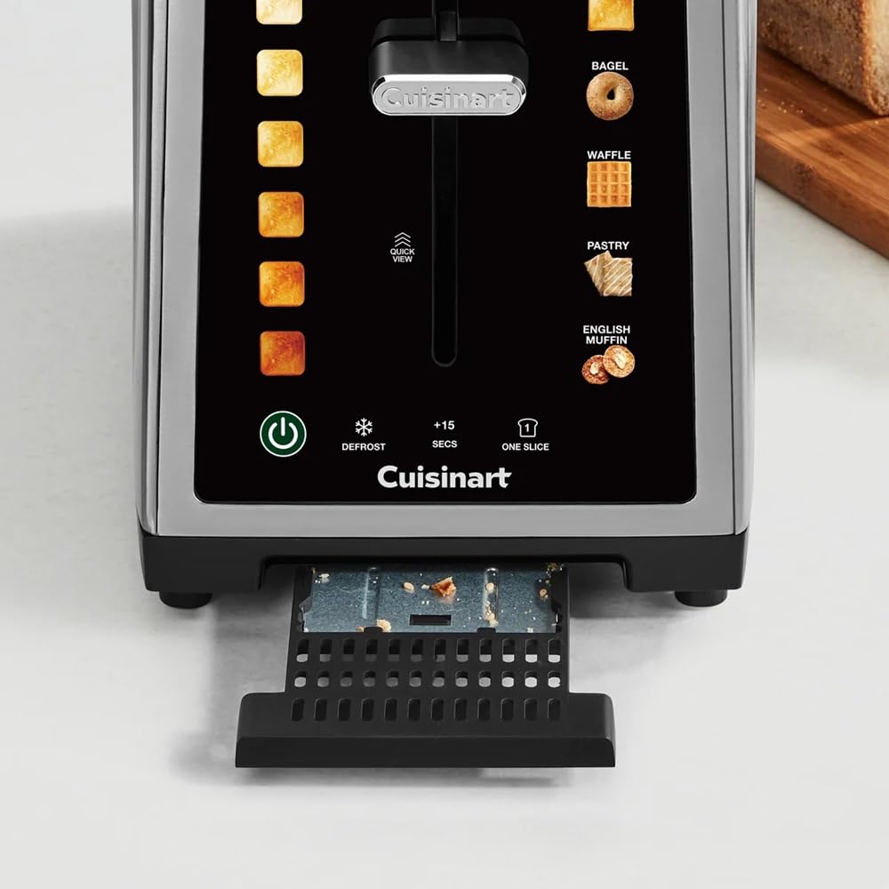 Cuisinart SimpliTouch XL 2-Slice Toaster Ã¢â‚¬â€œ Extra-Wide Slots, Touchscreen Controls, 7 Shade Settings, Bagel & Reheat Functions, Stainless Steel