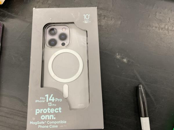 onn. iPhone 14 Pro/13 Pro Case - MagSafe Compatible, Clear, 10' Drop Protection Retail $15.00