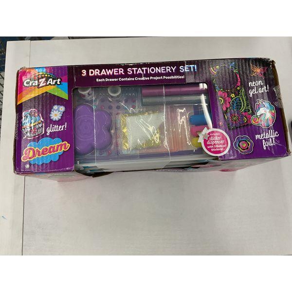 Cra-Z-Art 3-in-1 Creative Expressions Deluxe Stationery Set - Glitter, Neon Gel, Foil Art, Custom Cards