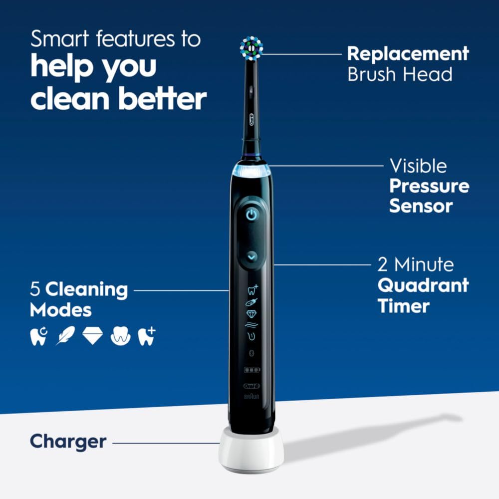 Oral-B Genius X Limited Rechargeable Electric Toothbrush with 1 Replacement Brush Head, Travel Case, Midnight Black Retail $199.99