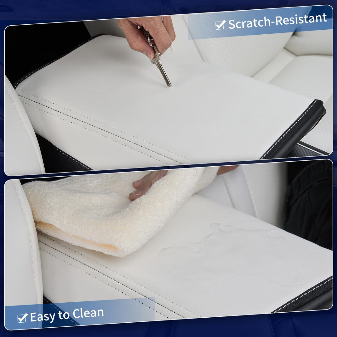 Wonarby Tesla Model 3/Y Armrest Accessories - Center Console Cover for Tesla - Car Armrest Box Cover Decoration Interior for Model 3 2017-2023 2024 2025 or Model Y 2020-2023 2024 2025 - White