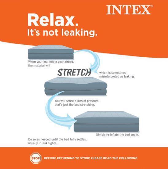 Intex Queen 20 Inch Dura-Beam Deluxe Raised Air Bed Mattress with Built-in Pump Retail $59.88