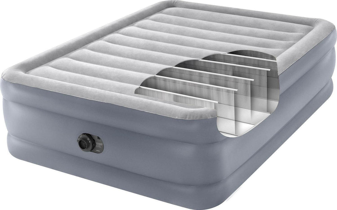 Intex Queen 20 Inch Dura-Beam Deluxe Raised Air Bed Mattress with Built-in Pump Retail $59.88