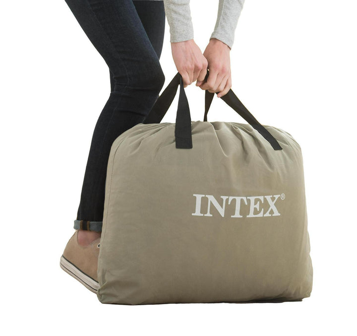 Intex Queen 20 Inch Dura-Beam Deluxe Raised Air Bed Mattress with Built-in Pump Retail $59.88