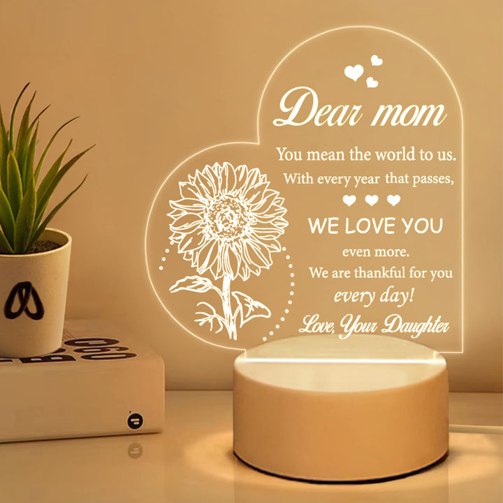 LE XIAOXI Mom Gifts, Gifts for Mom from Daughter - Acrylic Night Light