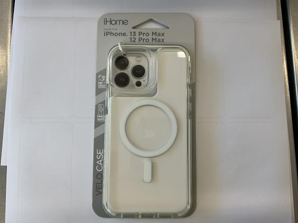IHome Magnetic Velo Phone Case for iPhone 13 Pro Max/ 12 Pro Max- White/Clear Retail $14.88