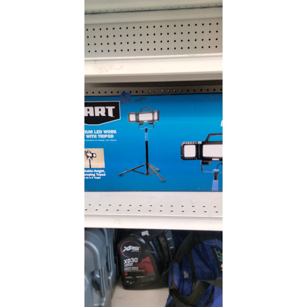 HART Multi-Directional LED 3-Head 7000 Lumen Work Light with Tripod  Adjustable  7000 Lumens