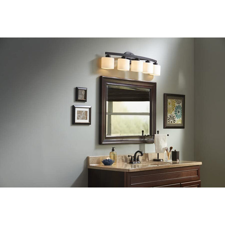 allen + roth 5-Light Merington Aged Bronze Standard Bathroom Vanity Light Retail $119.00