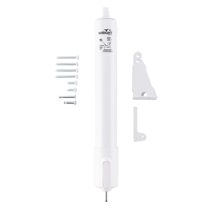 Wright Products Heavy Duty Pneumatic Screen & Storm Door Closer with EZ-Hold – Adjustable Speed, Durable & Easy Install, for Out-Swinging Doors (Tranistional, White) Retail $31.98