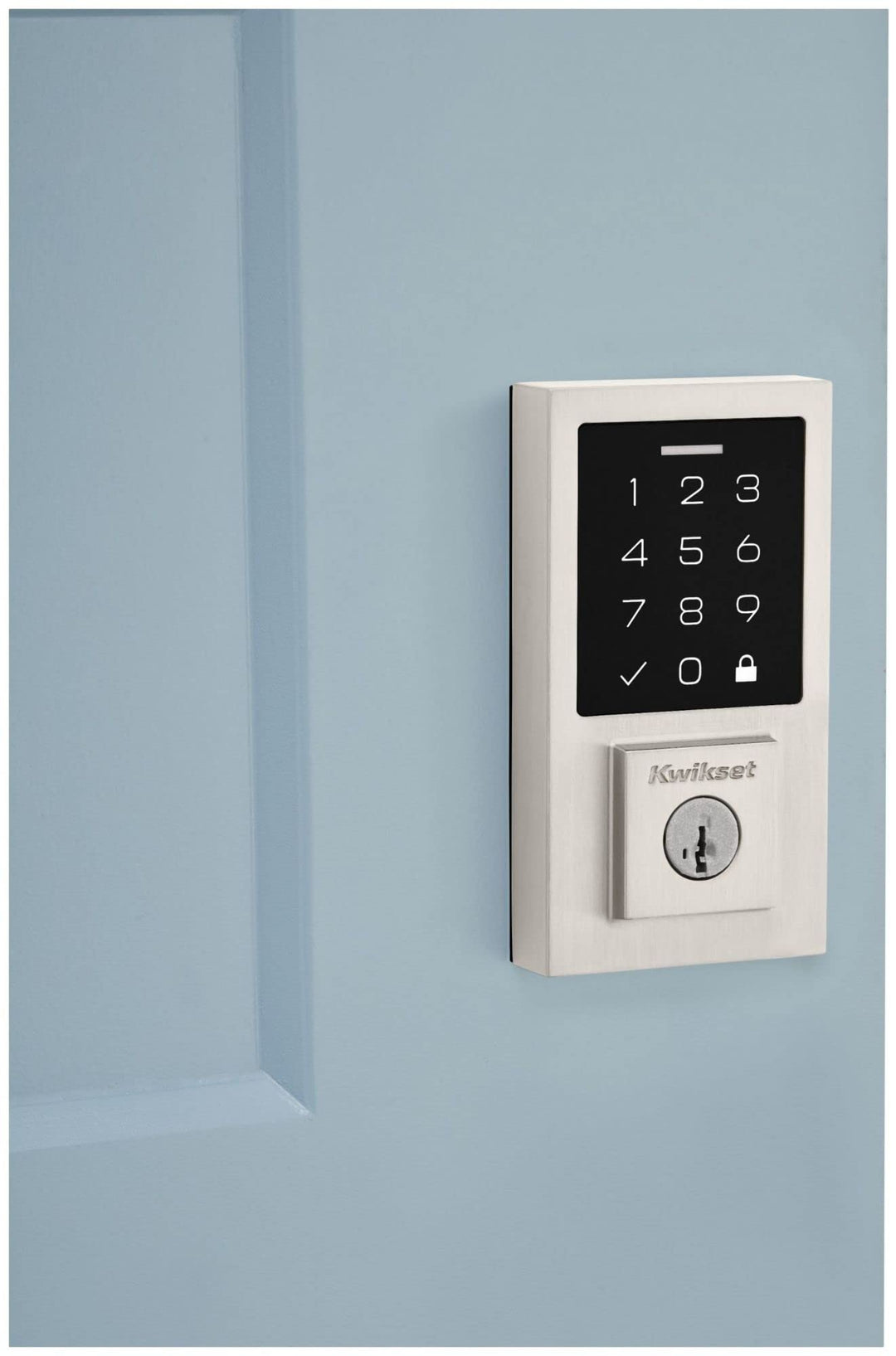 Kwikset 9270CNT-514S Contemporary SmartCode Touchpad Electronic Deadbolt SmartKey Matte Black Finish Retail $124.95