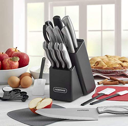 Farberware 22-Piece Stainless Steel Knife Set with Cutting Mats Retail $35.36