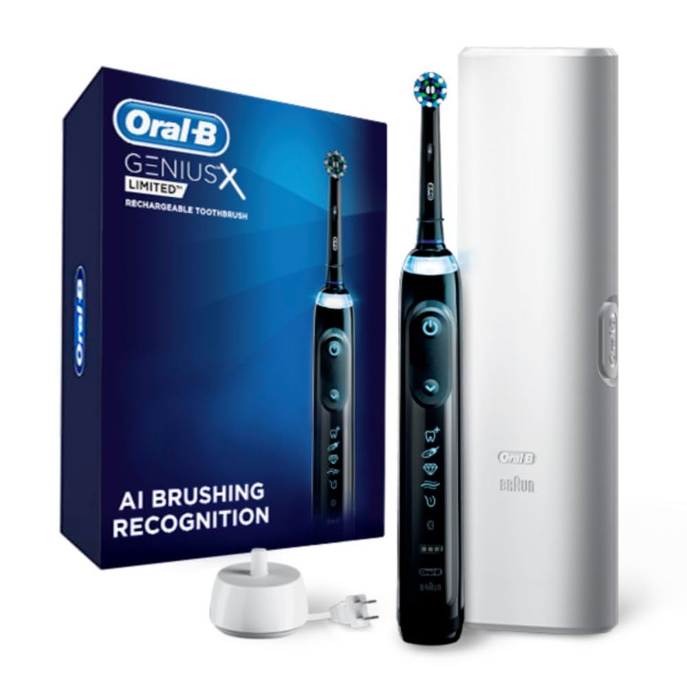 Oral-B Genius X Limited Rechargeable Electric Toothbrush with 1 Replacement Brush Head, Travel Case, Midnight Black Retail $199.99