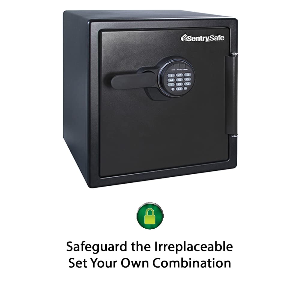 SentrySafe SFW123ES Fireproof Waterproof Safe with Digital Keypad, 1.23 Cubic Feet, black Retail $89.00